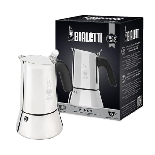 Cafetera italiana de acero inoxidable apta para inducción