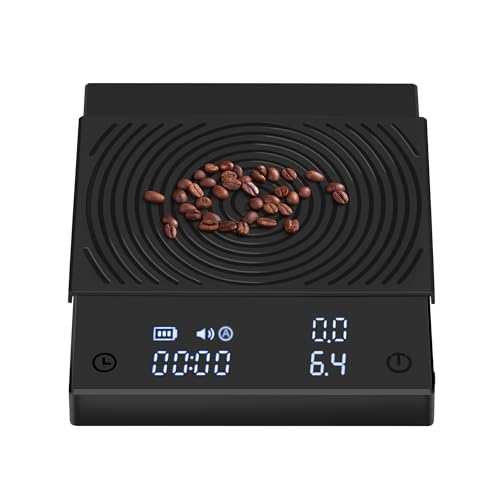 Báscula con cronómetro para medir el tiempo de extracción de un espresso