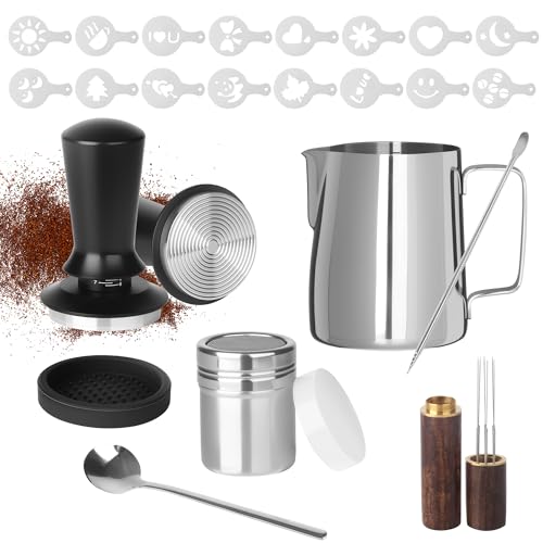 BUCOMTU Set barista 51 mm con jarra de leche (23 piezas)