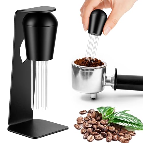 Herramienta WDT con agujas finas para distribuir el café molido del espresso